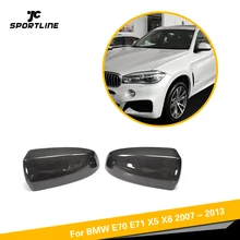 Углеродное волокно Авто боковой обзор зеркало крышки корпуса Крышка для BMW E70 E71 X5 X6 2007-2013 Замена Стиль