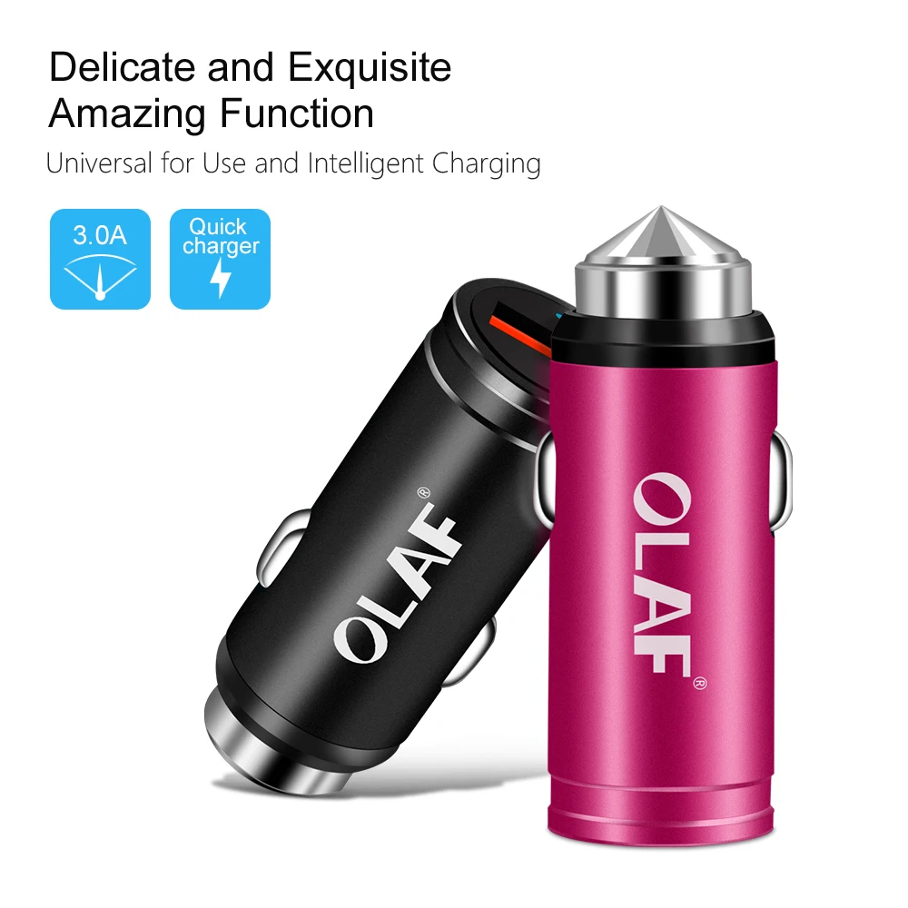 OLAF Quick Charge 3.0 Car Charger For iPhone X 5V 3A GPS Auto Tablets Charger Travel Adapter For Samsung Mobile Phone Chargers (3)
