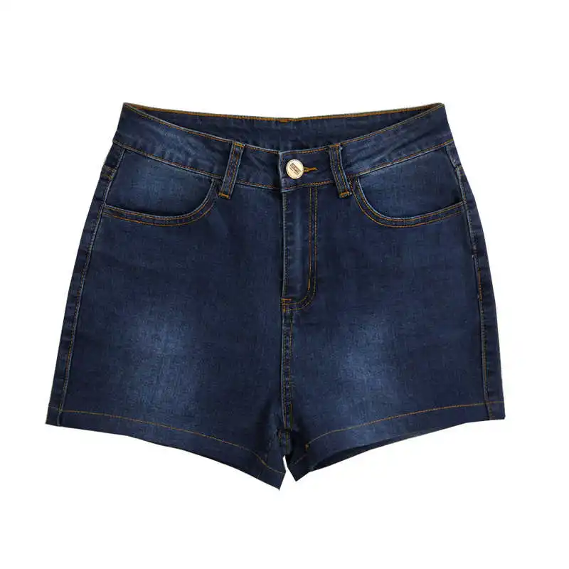 Классические синие джинсовые шорты для женщин новые летние Мода Тонкий повседневное плюс размеры XXXL Высокая талия шорт