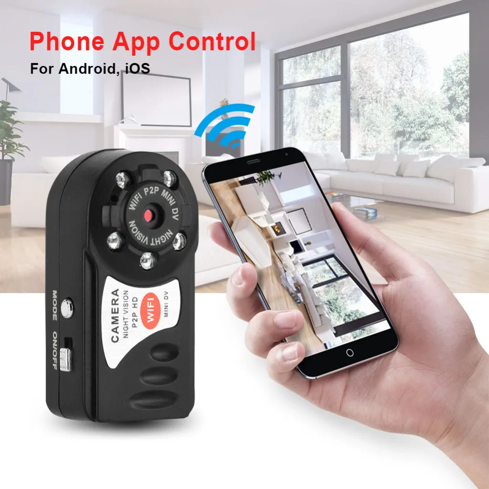 HD 720P Q7 Mini Camera Wifi P2P Infrared Night Vision Small Camera DV