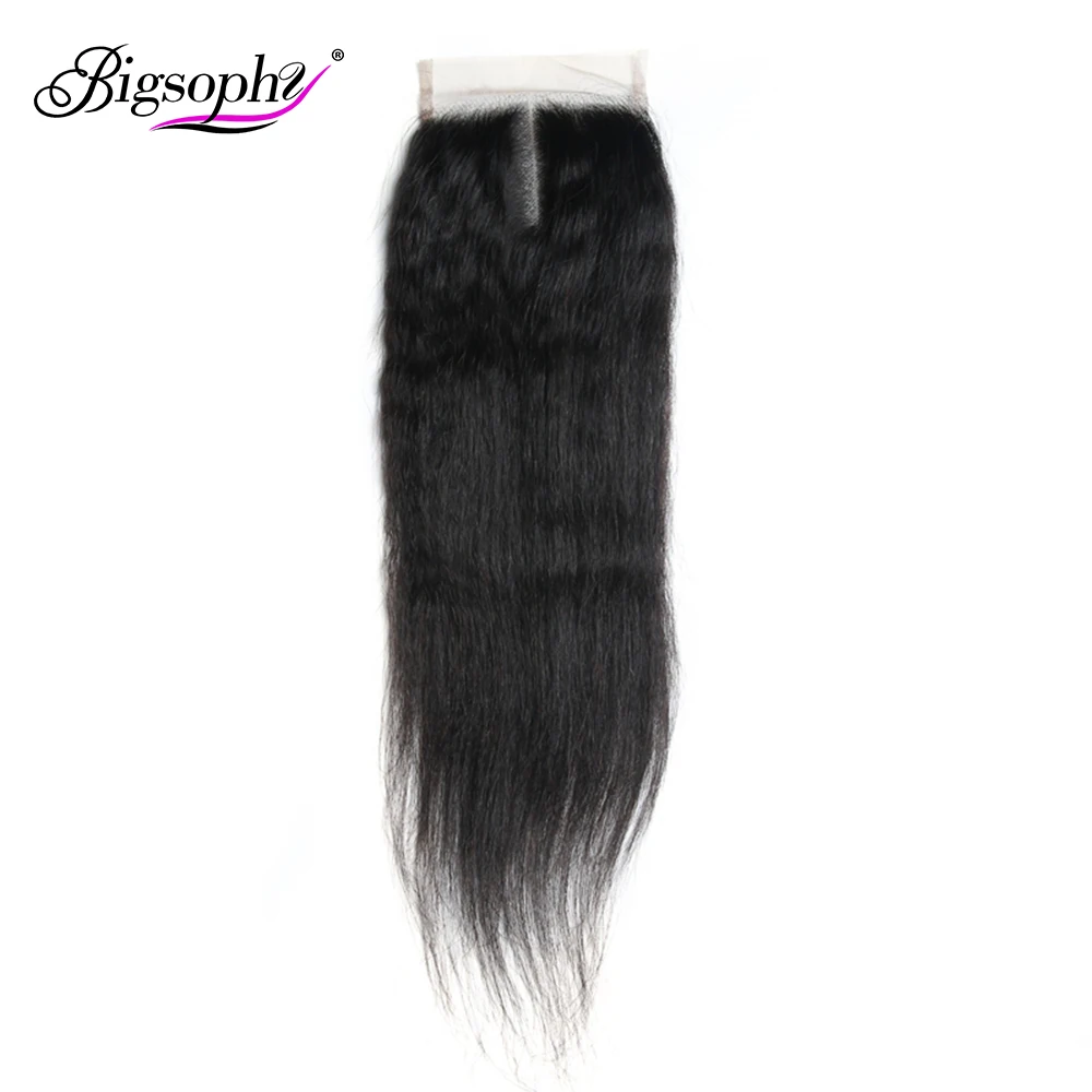 

Bigsophy Malaysian Kinky Straight Lace Closure 4*4 Human Remy Hair Lace Closure With Baby Hair 100% Human Closure Free Shipping
