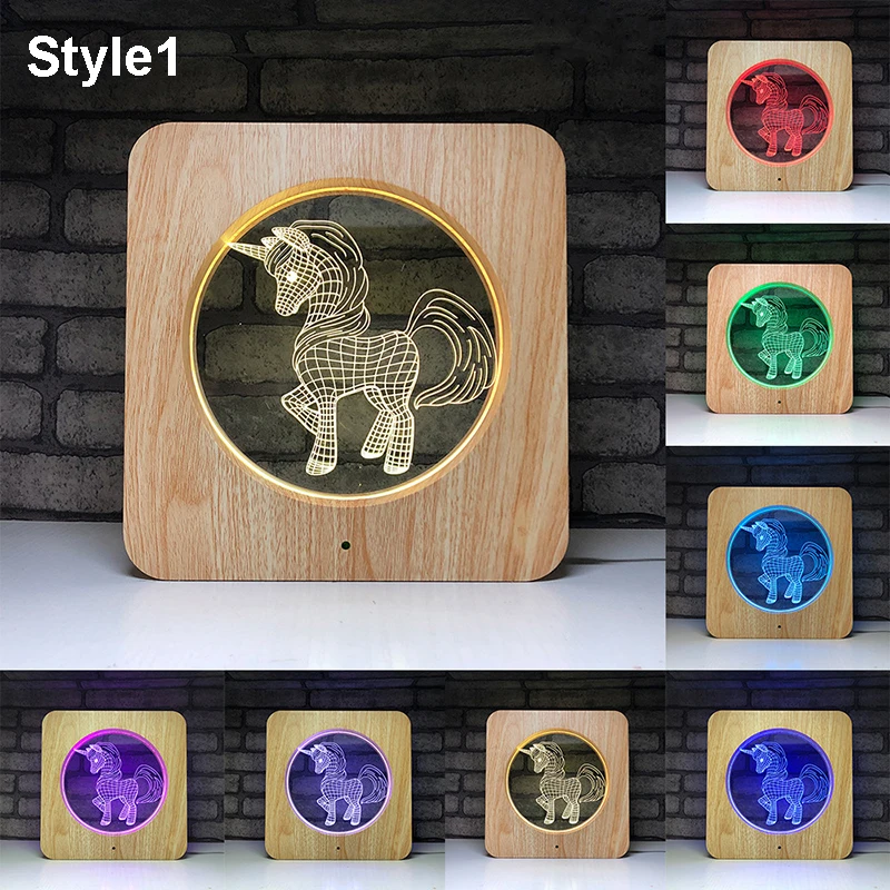 

3D LED Unicorn Table Lamp 7 Colors Change Night Light Multicolor RGB Bulb Drop shipping Room Decor Christmas Toys Gift for Kid