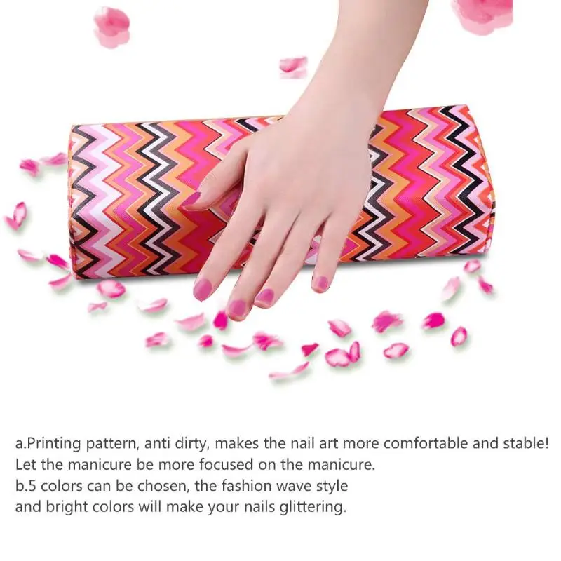 5 цветов волновая печать Салон Подушка для рук профессиональная Змея Дизайн ногтей рука подушка, снижающая нагрузку Маникюр Инструменты