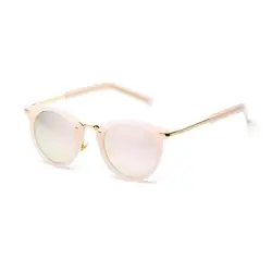 Мода 2017 г. солнцезащитные очки Для женщин красочный дизайн Винтаж солнцезащитные очки Леди Круглый Оттенки Street Стиль оправ очков
