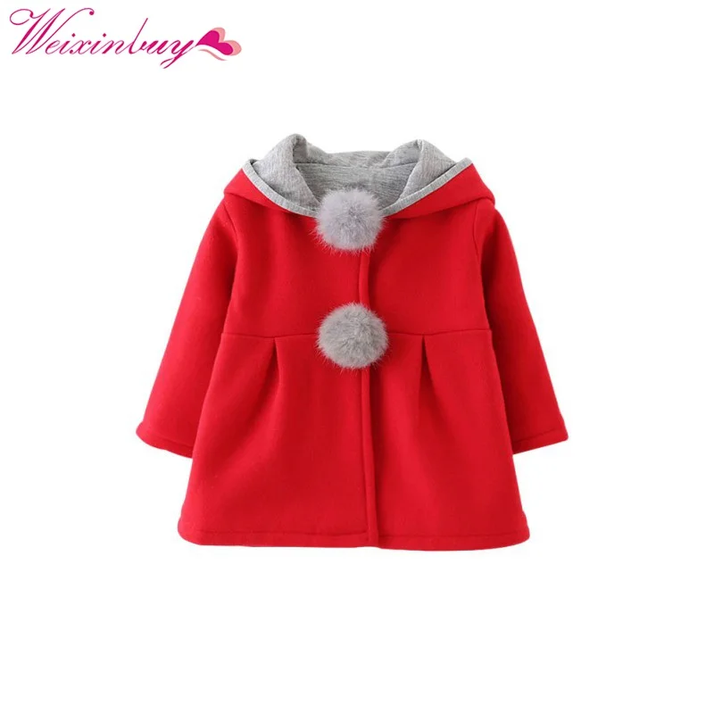 Детские пальто; милая куртка с капюшоном и заячьими ушками; осенне-зимняя детская теплая верхняя одежда с длинными рукавами для девочек