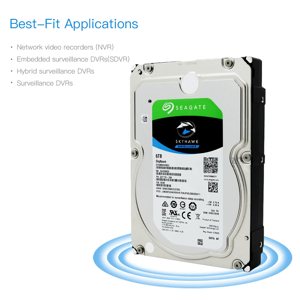 Seagate ST6000VX0023 6 ТБ видео HDD для наблюдения внутренний жесткий диск 7200 об/мин SATA