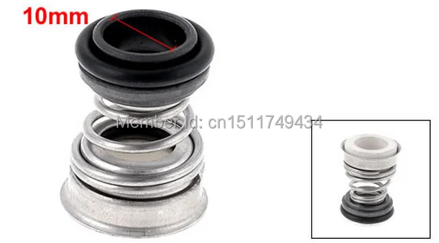 

10mm Internal Dia Rubber Bellows Coil Pump Shaft Mechanical Seal Part 2pcs