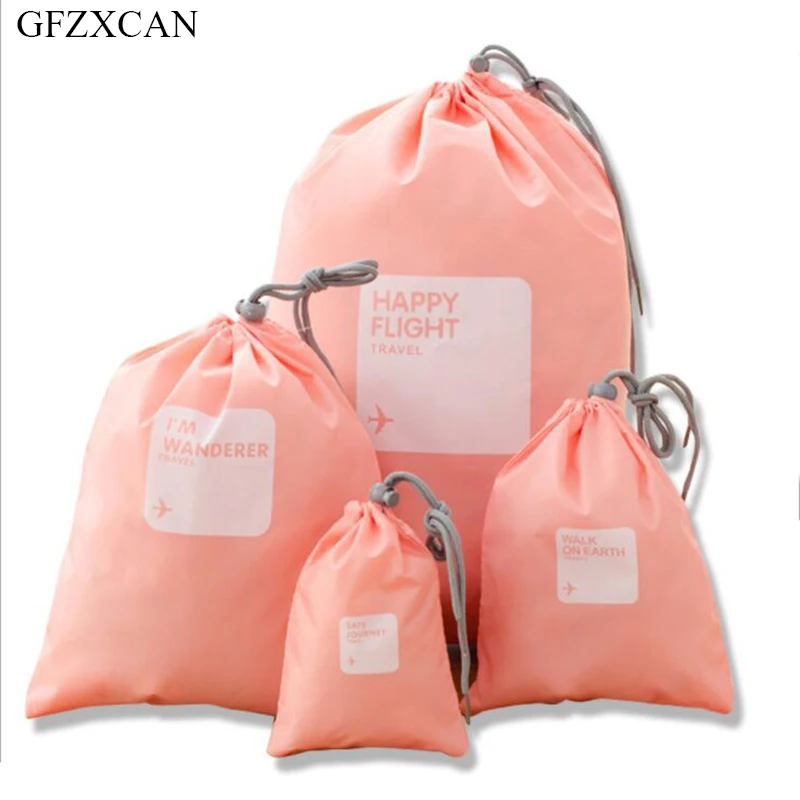 4 sets of travel waterproof men and women clothing classification finishing bag bundle pockets drawstring underwear