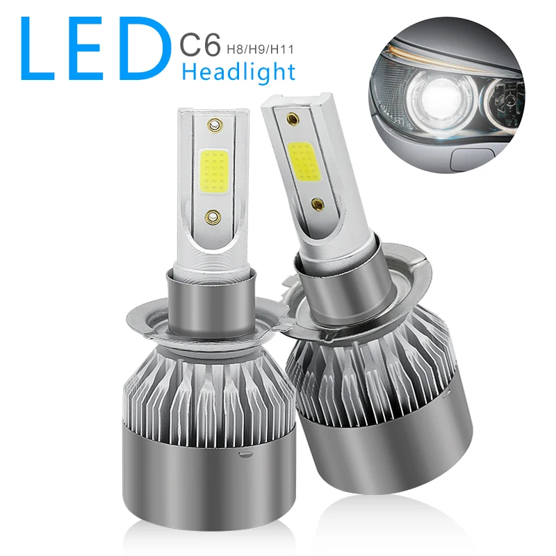 

2pcs C6 led Car Headlight H7 LED Bulb 72W 8000lm Auto Lamps Daytime Running Lights 12V DRL For Renault Koleos 2009 -2017 Year
