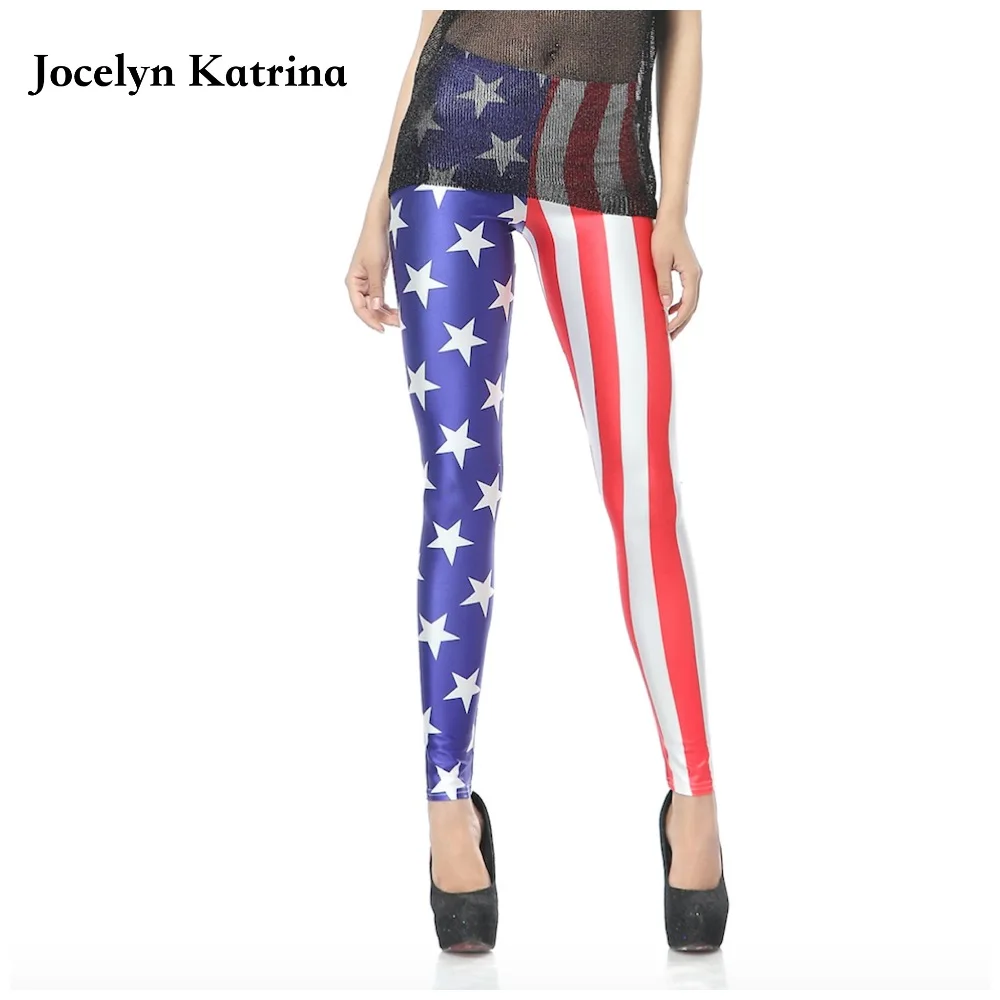 

Jocelyn Katrina Autumn new factory direct digital American flag printed leggings tight exercise gym yoga pants