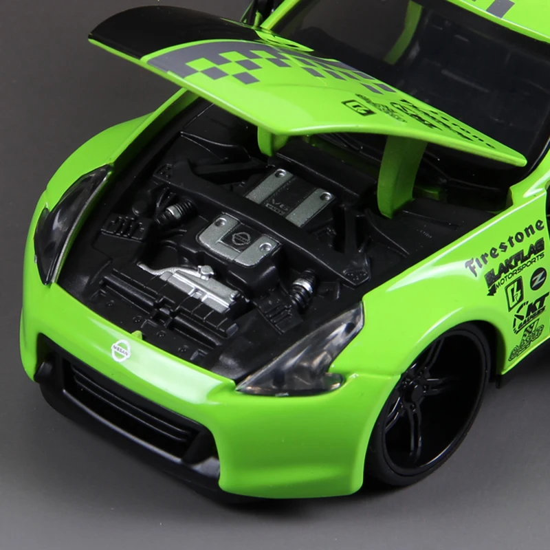 Коллекционная модель автомобиля Maitso 1:24 370Z зеленый гоночный автомобиль из сплава
