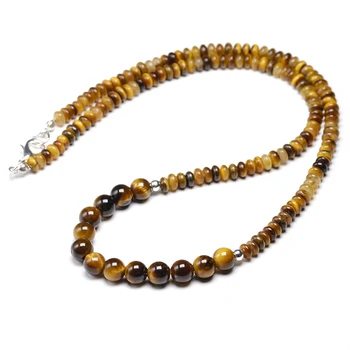 

Natural Tiger Eye Stone 6mm Beads Short Necklace Female Handmade Jewelry Women Choker Necklaces Men Party Gift