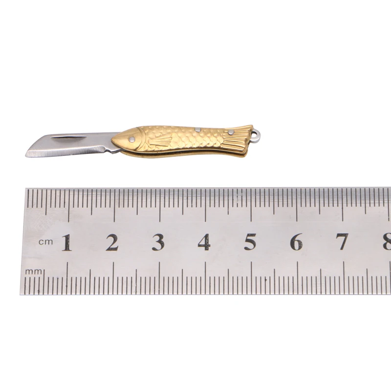 Amy маленький брелок в форме рыбки Карманный Брелок тактическая Складная папка нож латунь хорошие подарки