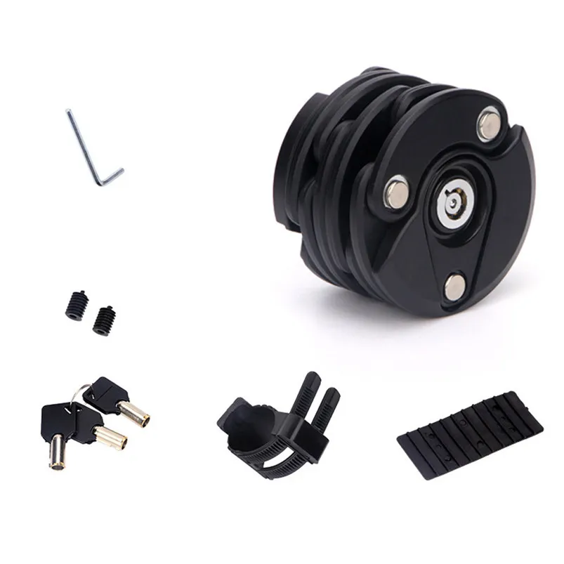 2018 New Strong Security Anti-theft Bicycle Lock Chain Foldable Lock Hamburger Lock Black Locks Cycle Security #5S20 (2)