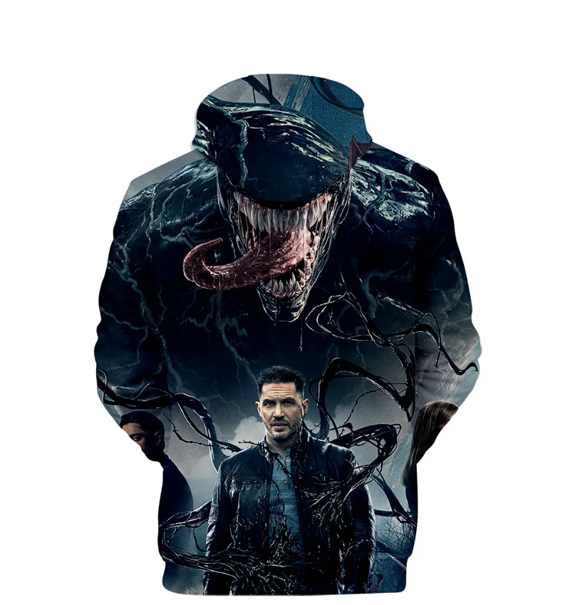 Comic Venom Hoodie Sweatshirts Men Superhero Anime Cool Black Autumn Winter Tops Plus Velvet Warm Hoody Couple Hip Hop Pullovers (7)