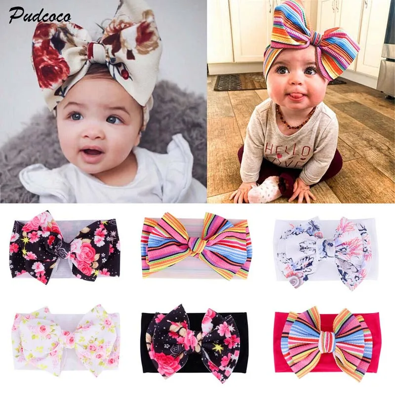 Brand Baby Girls Hair Band Flower Bow Headband Turban Knot Hair Accessories 0-4T