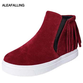 

Aleafalling Women Winter Boot Short Plush Ankle Snow Boots Women Fringe Platform Winter Warm Snow Boots Lady Short Boots AWBT183