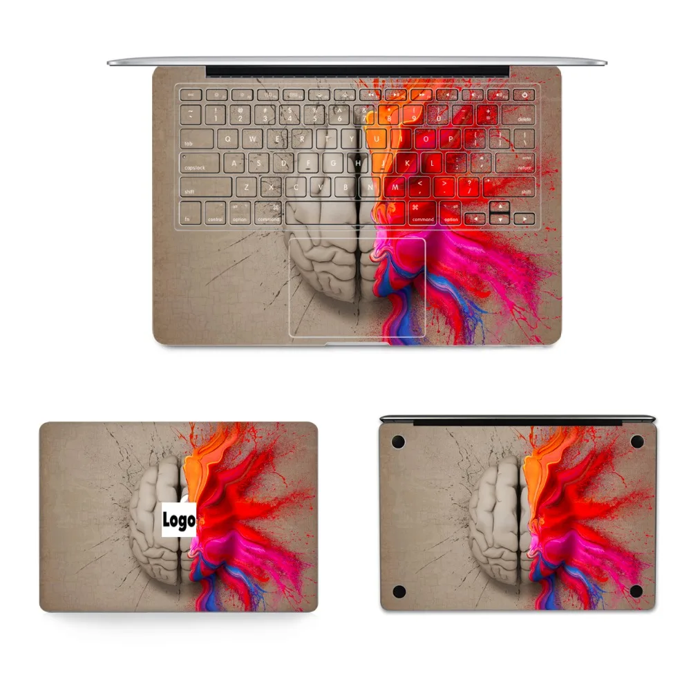 

YCSTICKER - Laptop Sticker Full Vinyl Decal Left Right Brain Skin For Macbook Air Pro Retina Top Bottom US&EU Keyboard Sticker