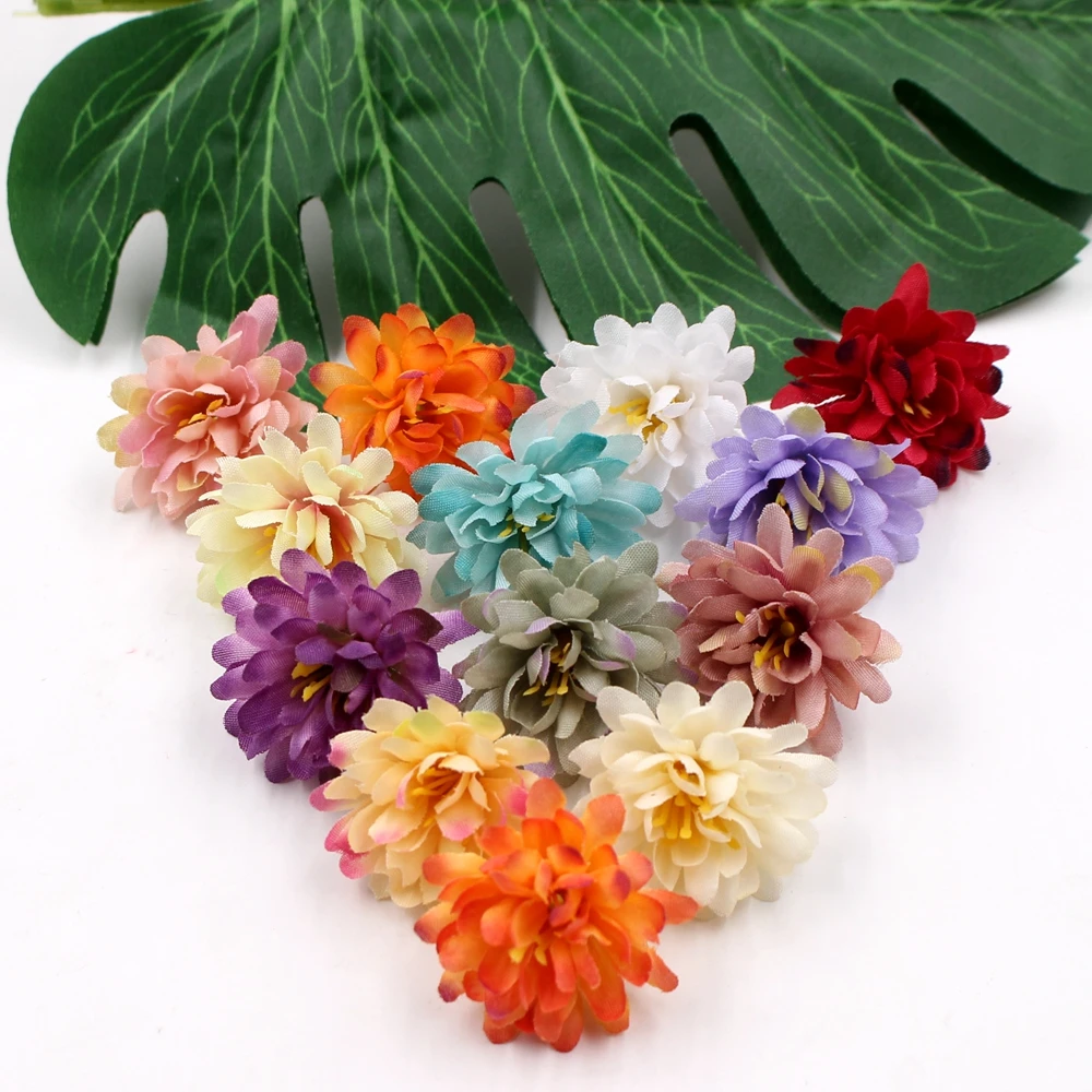 

20pcs 3cm Artificial Flower silk Carnation flower head Wedding Decoration DIY Wreath Gift Scrapbooking Craft Fake Flower