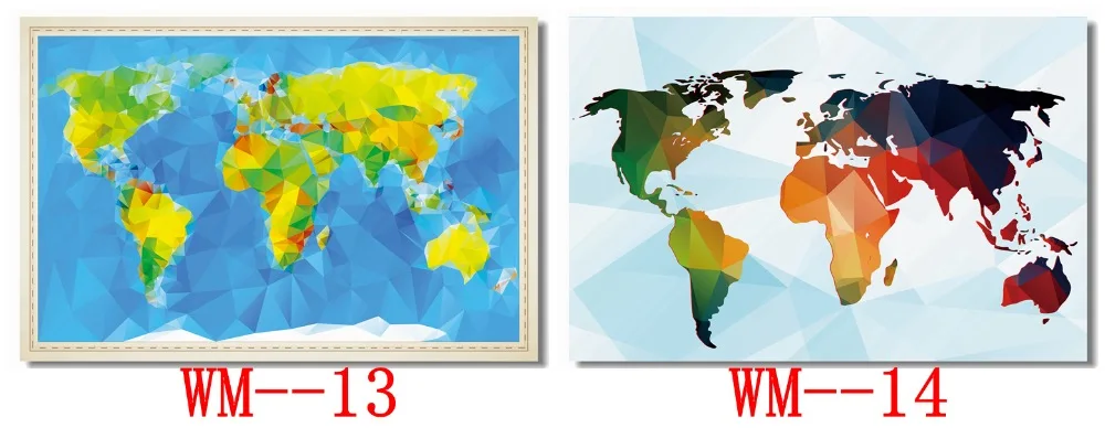 Пользовательские холст Наклейки на стены Карта мира Плакат карта мира наклейки на стену для офиса Фреска карта мира обои украшения спальни#0620