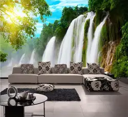 3D Номер фото обои на заказ росписи Нетканые стикер Водопад Большой дерево фото картина ТВ фоне стены 3d обои