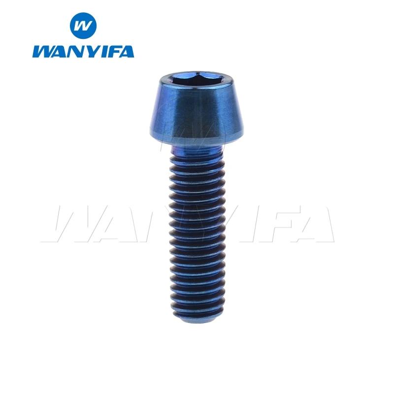 Wanyifa M6x10 15, 16, 18, 20, 25 30 35, 40 45 50 55 60 65 мм конусная головка Винт С Титановым болтом для Велосипедный дисковый тормоз - Цвет: M6x16 Blue