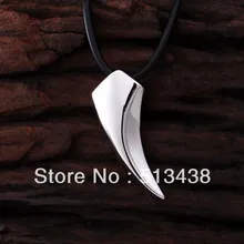 10 шт в партии классные мужские высококачественные огромные волчьи клыки из нержавеющей стали, серебро 1,5"* 0,74" кулон, для отца, братьев, бойфренда