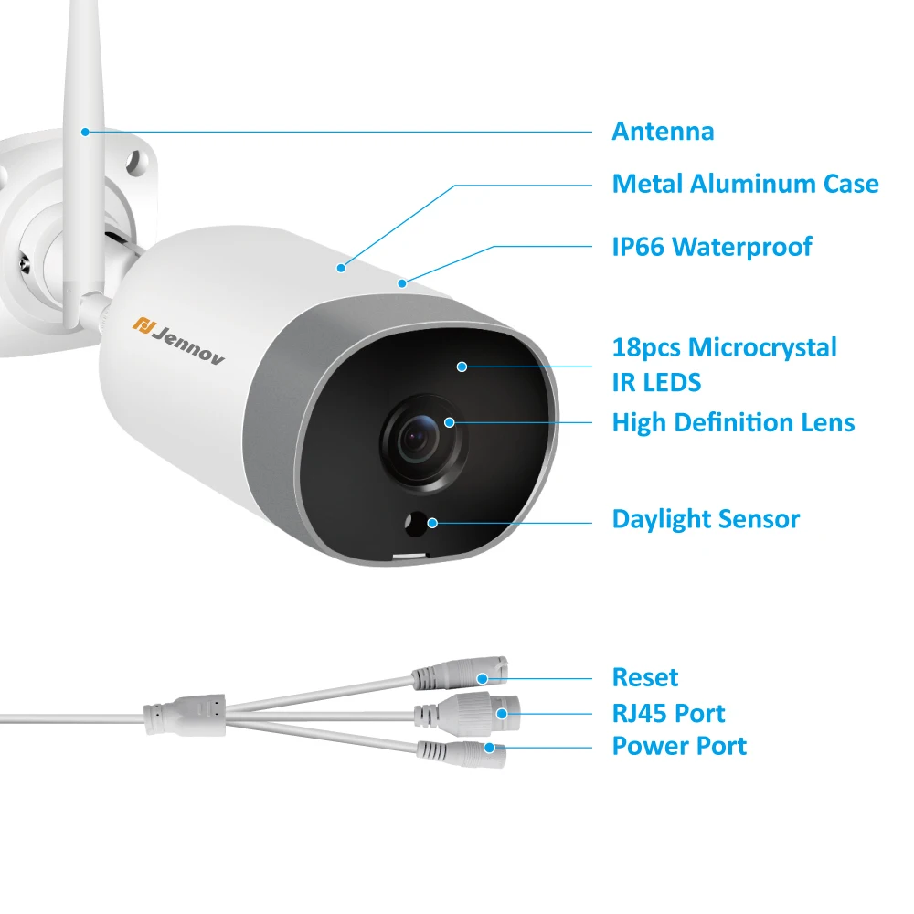 Jennov 1080P 2MP HD ONVIF двухсторонняя аудио уличная IP камера WiFi домашняя беспроводная камера видеонаблюдения комплект CCTV Ipcam