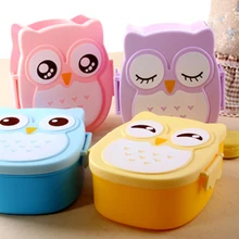Миска для кормления блюдо милые детские чаши универсальная детская Еда коробки для кормления Сова коробка Микроволновая печь контейнер для бэнто чехол столовая посуда