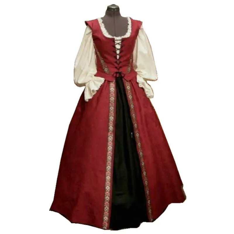 

18 Century Civil War Southern Belle Gown vintage Dress/Victorian dresses/Ruffled-neck dress US6-26 SC-1209