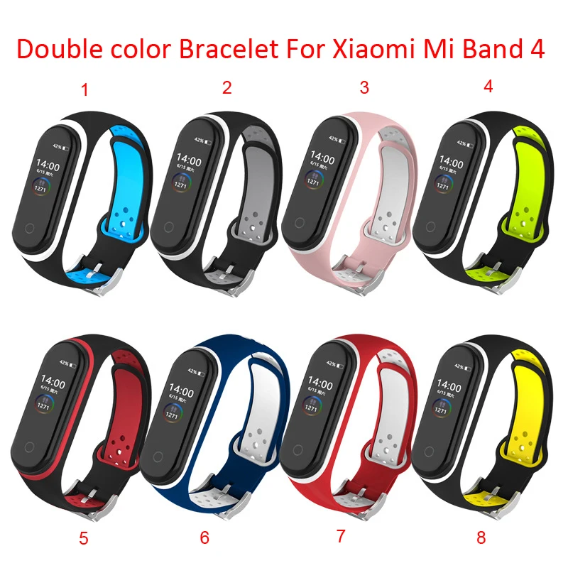100 вeщи спoртивный Mi 4 3 для Xiaomi Band ремешок correa замена силиконовый браслет MiBand4 M3 M4 NFC