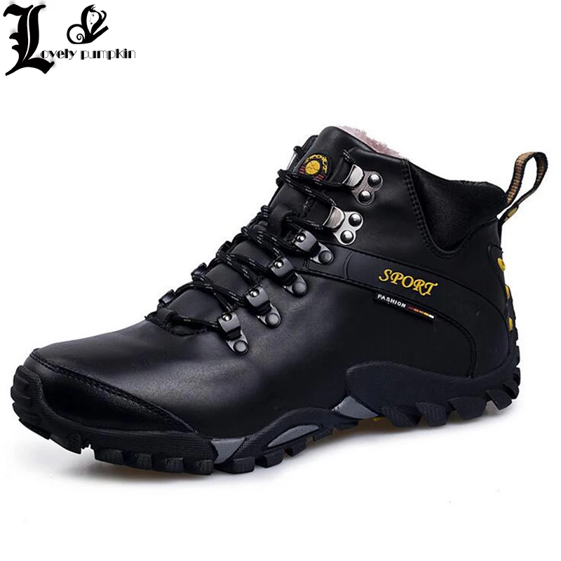 

Men Boots Waterproof Men Footwear Boots 2017 Winter Snow Boots Fur Breathable Fashion Men Winter Shoes zapatos hombre LP156