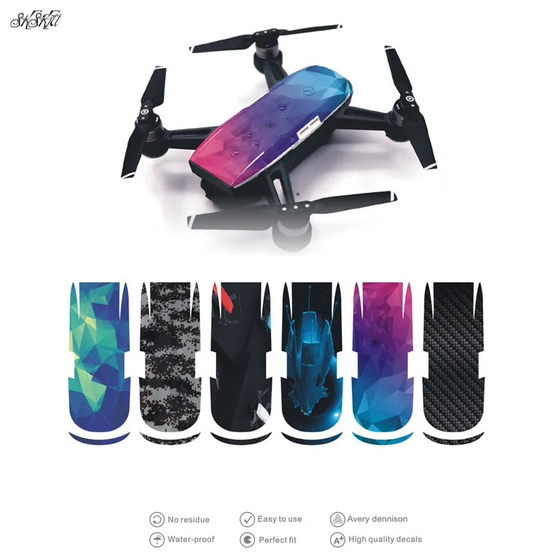 

6pcs/sets SPARK Drone PVC Waterproof Sticker Drone Body Shell Protection Skin Decals Decorative Parts For DJI SPARK Accessories
