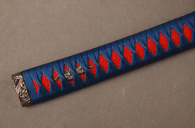 Красивый Меч с подходящей ручкой Tsuka для японской Самурайской Катаны синий шелк