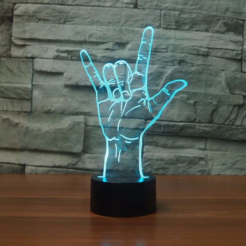 

3D Optical Illusion I Love You Sign Language LED Table Night Light USB /AA Powered Romantic Valentine's Day Bedroom Store Decor