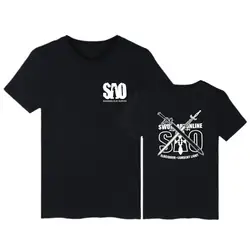 Sword Art онлайн мультфильм короткий рукав смешные футболки для мужчин летняя модная мужская одежда японский аниме футболка Мужская хлопок