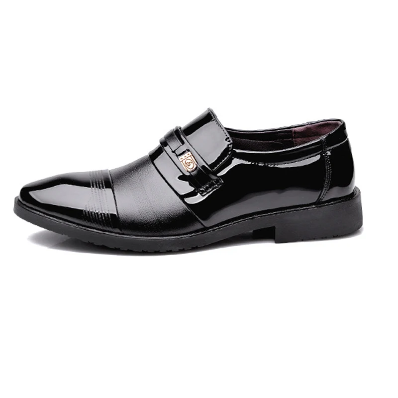 Мужские модельные туфли; мужские лоферы; модная мягкая мужская обувь; кожаные свадебные туфли в деловом стиле; Мужская зимняя обувь; четыре сезона - Цвет: Черный