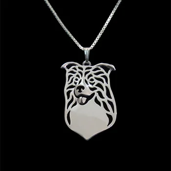 

Border Collie jewelry pendant necklace gold silver plated Simple abstract animal free ship 12pcs/lot