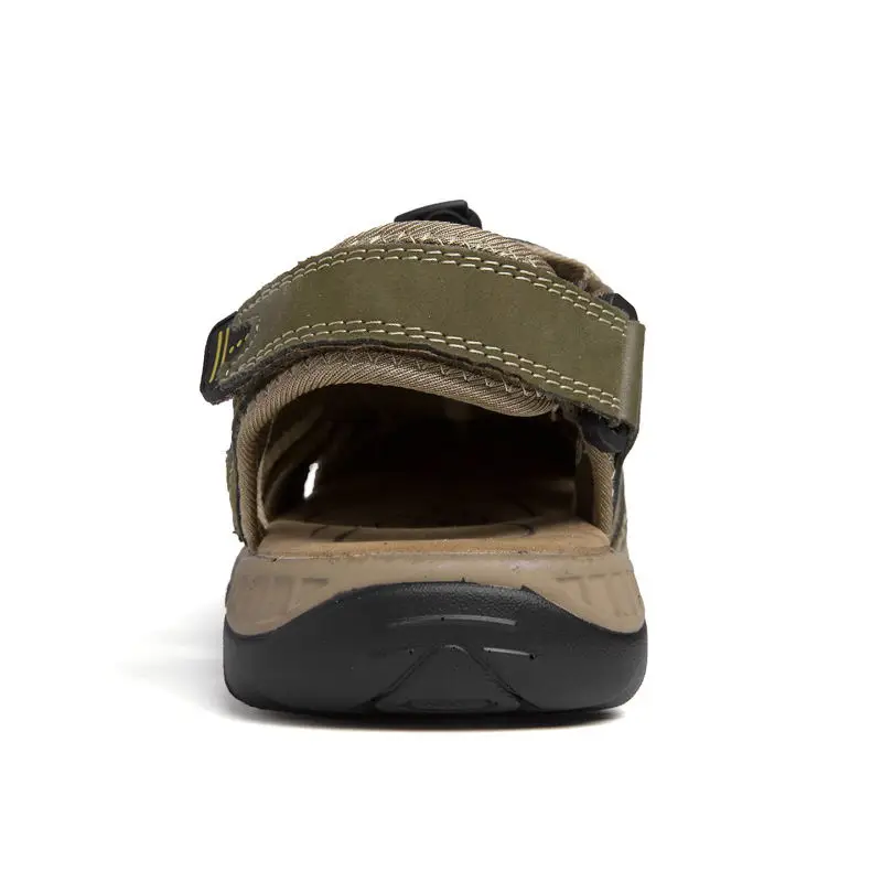 LAISUMK New Fashion Summer Beach Breathable Men Sandals Genuine Leather Men's Sandal Man Causal Shoes Plus Size 39-48