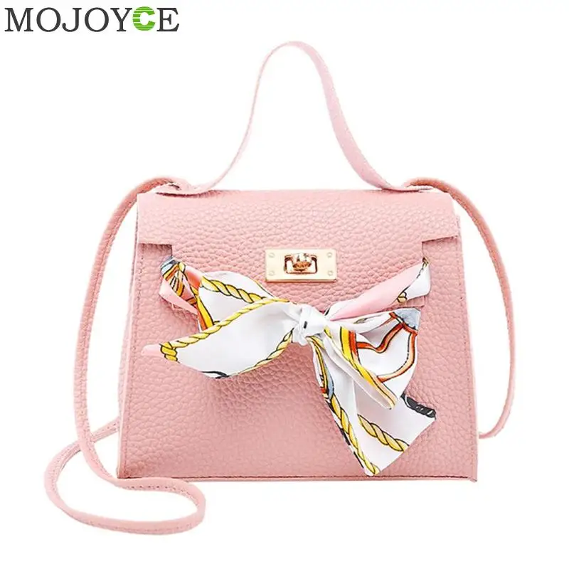 

Fashion Women Bowknot Cute Bags Bucket Leather Shoulder Sling Bags For Girls Scarf Drawstring Handbags