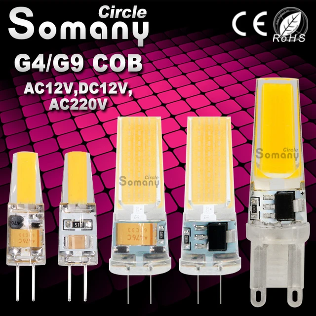 G4 G9 LED Lamp COB LED Bulb 6W 9W DC 12V AC 220V LED G4 G9 COB Light Dimmable Chandelier