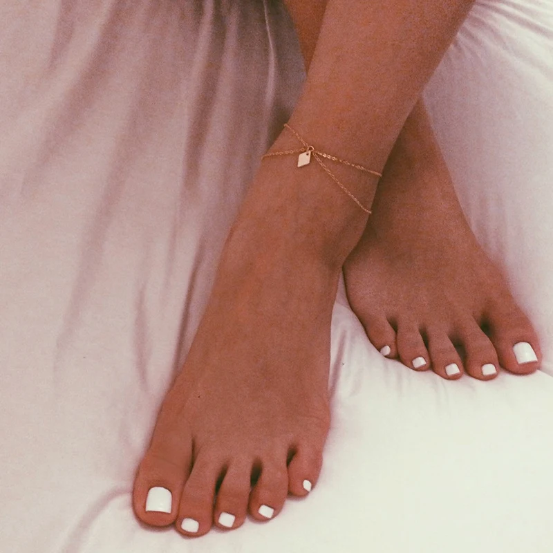 Boho Double Chain Anklet Dainty Bohemian Jewelry Ankle Bracelet For Women Foot Jewelry Summer Barefoot Beach tornozeleira Boho Double Chain Anklet Dainty Bohemian Jewelry Ankle Bracelet For Women Foot Jewelry Summer Barefoot Beach tornozeleira