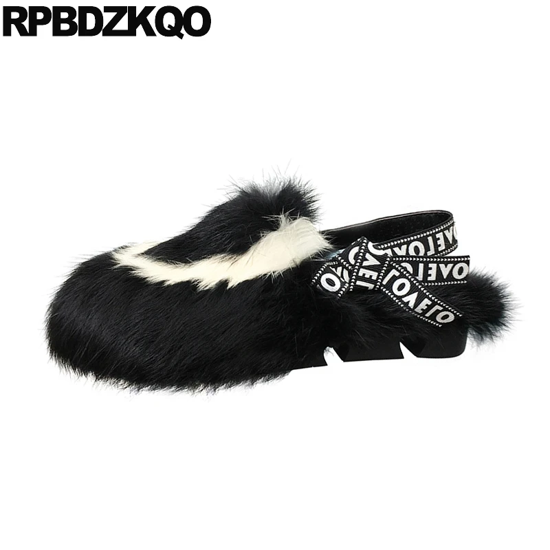 

fur round toe flats ladies 2018 brand chinese slingback pink comfy beautiful fashion black women designer shoes china rabbit