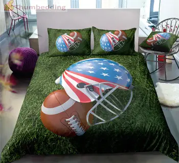 

Thumbedding Dropship Football with Helmet Bedding Sets Full 3D Sport Duvet Cover Set High Quality Designed Bed Set 3pcs