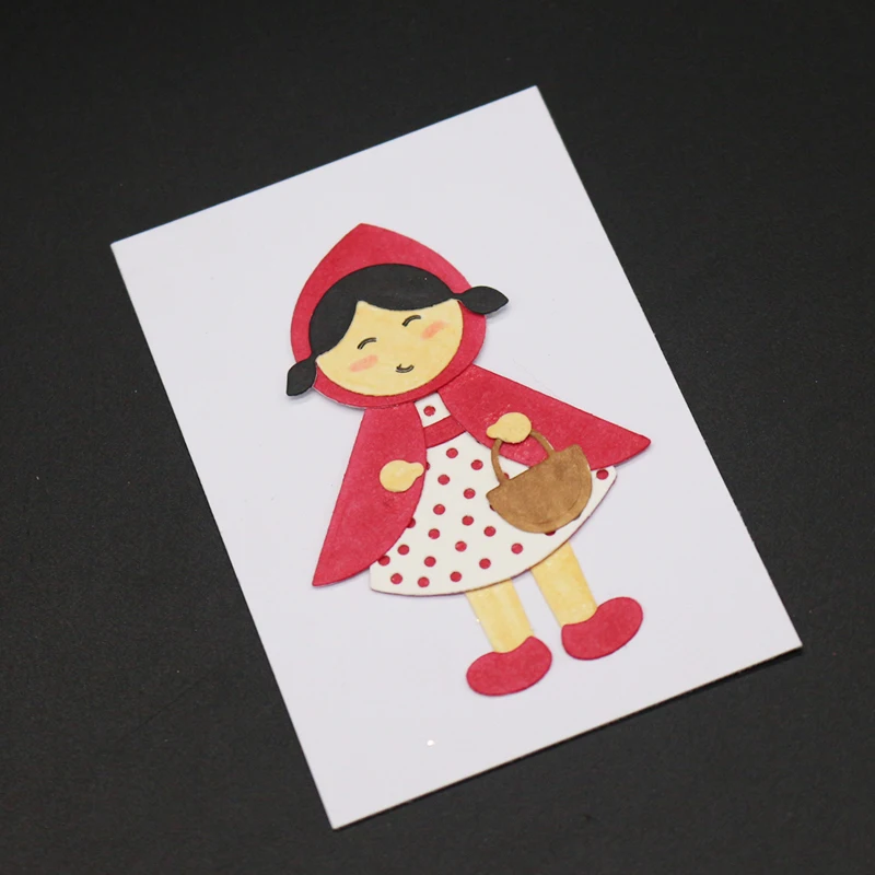

Red Clothes Girl Metal Cutting Dies For DIY Scrapbooking Album Decoration Supplies Embossing Stencil DIY Paper Card Making