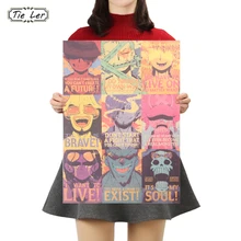 TIE LER Классический Аниме одна деталь классические персонажи коллекция плакат крафт-бумага Бар Кафе Декор стены стикеры 50,5X35 см