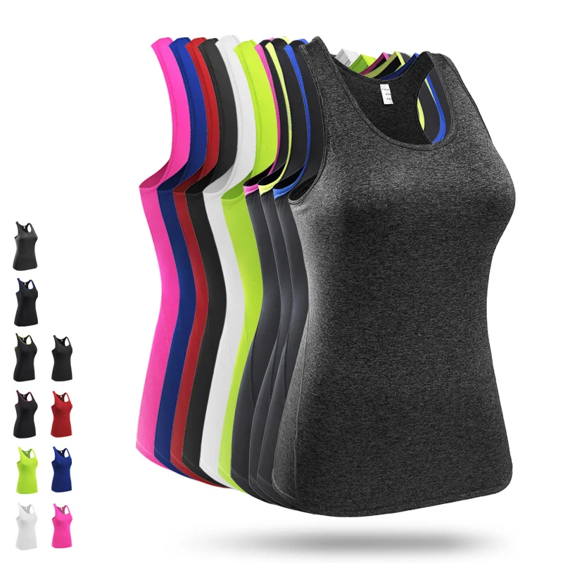 

BESGO Women Fitness Sports Tops O-neck High Elastic Spandex Quick Dry Exerciese Yoga Vest Profession Comfortable Sport Gym Vest