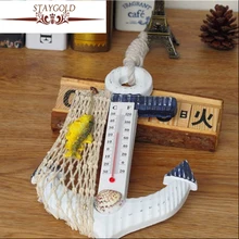 Лидер продаж Средиземноморский Стиль дерево Якоря для лодок деревянный Аксессуары молния Wall подвеска домашнего деревянные лодки Морской Декор