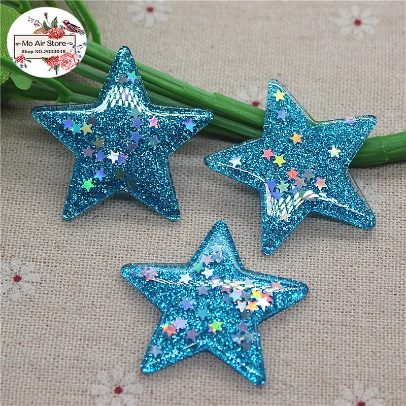 miniature plastic figurines 10pcs Mix Colors Resin shiny star in star Flatback Cabochon DIY Hair Bow Center Scrapbooking craft 38mm miniature squirrel figurines