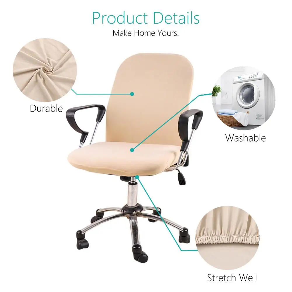 Чехлы на стулья офисные спандекс эластичный стрейч твердые руки стул протектор удаляемый моющийся Универсальный разм
